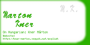 marton kner business card